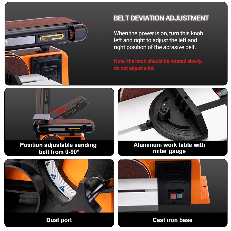 2025 New MD1510C Electric Belt Disc Sander Wood Working Machine