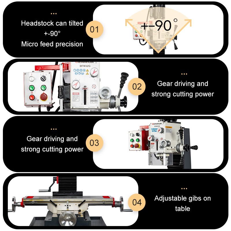 BFM32G China High Quality Universal Industrial Bench Type Small Milling and Drilling Machine