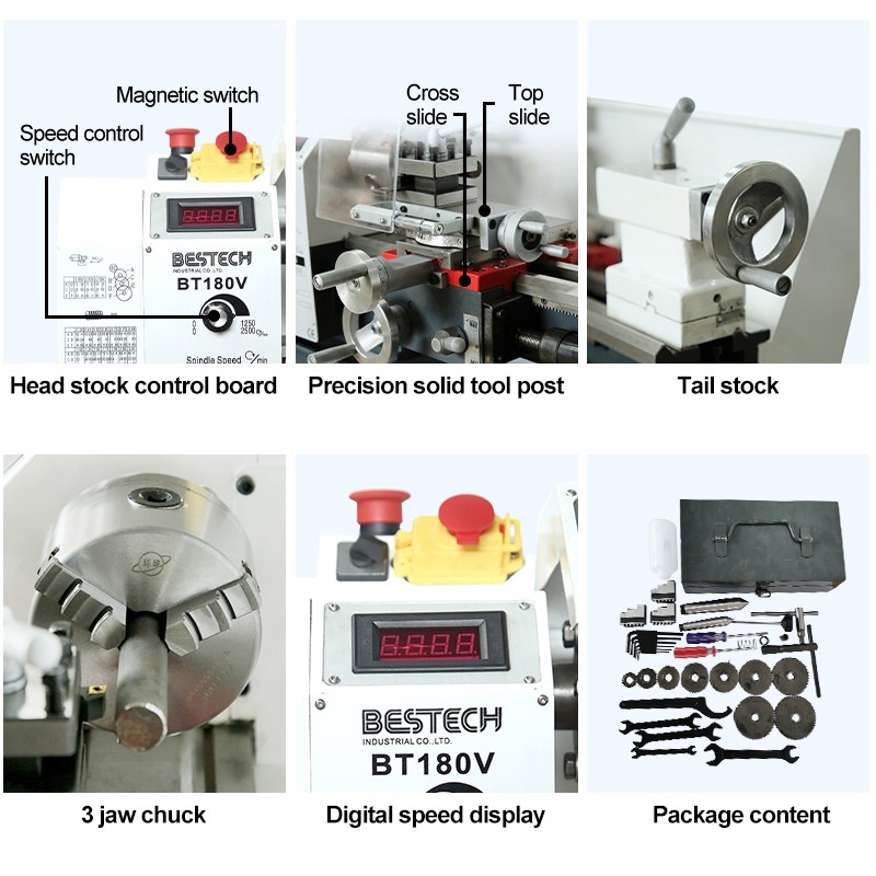 BT180V  Small bench type high precision continuously variable lathe