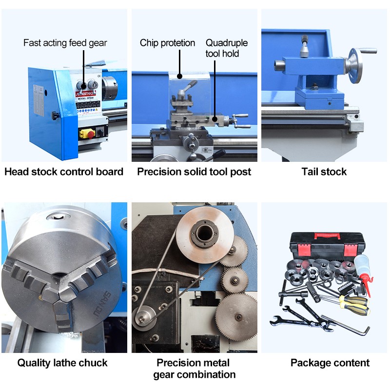 BT200 220v Gear head mini bench lathe machine