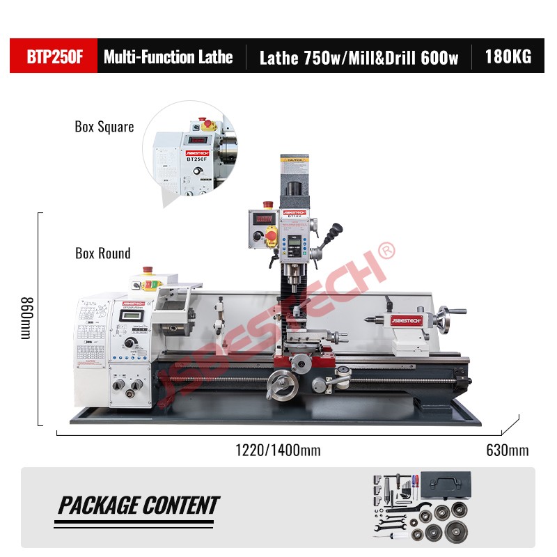 BT250F Mini multi functional lathe mill drilling combo machine