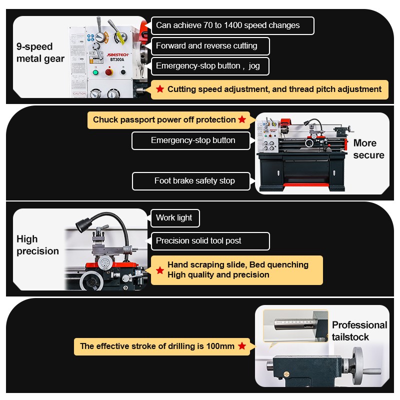 BT300A Bench top turning lathe machine for pipe threading