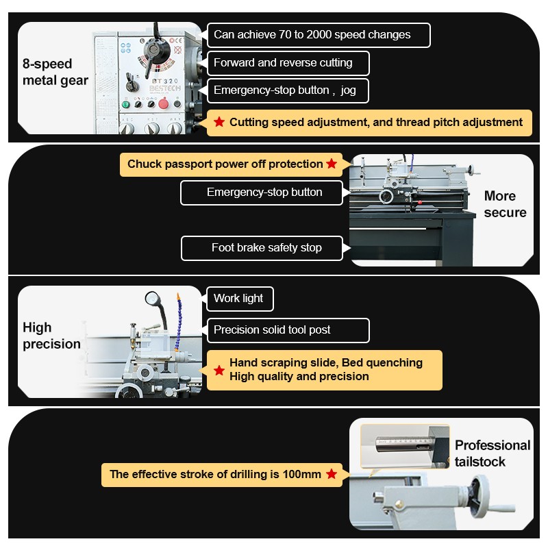 BT320 Cheap price metal turning lathe machine with cooling system