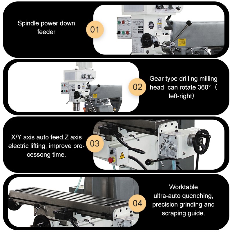 Good Quality BF7550CW Milling Machine Vertical Milling and Horizontal Milling