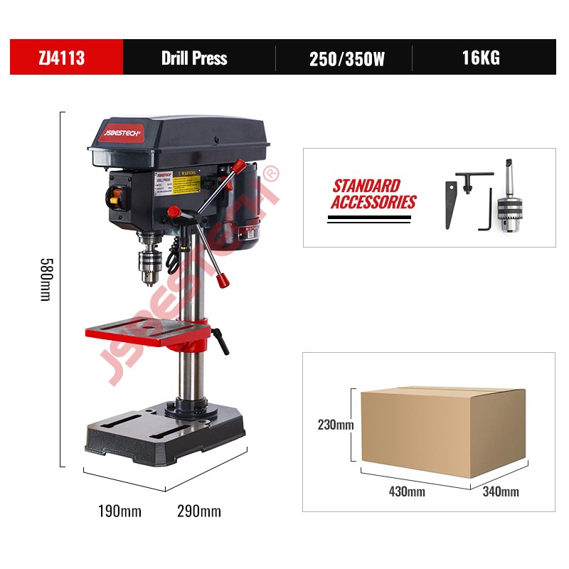 ZJ4113 Precision mini bench drill press machine with front switch