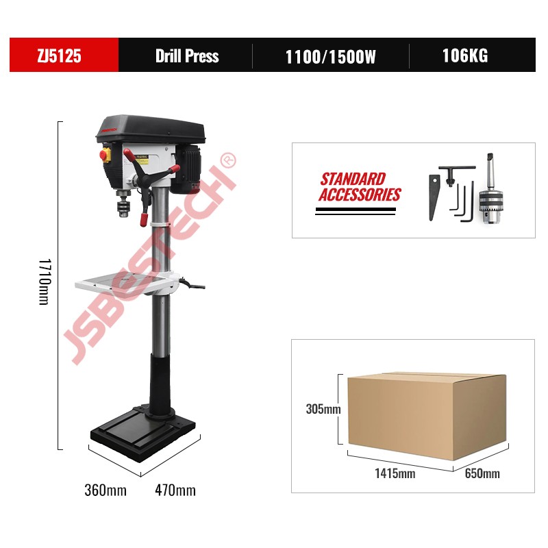 ZJ5125 750W high speed pillar mini bench drill press machine for metal working