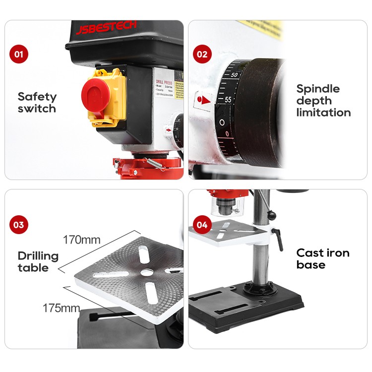 ZJQ4116A 9 Speed mini metal hole drill press set