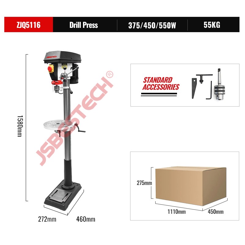 ZJQ5116 Front emergency switch high speed mini bench drill press machine