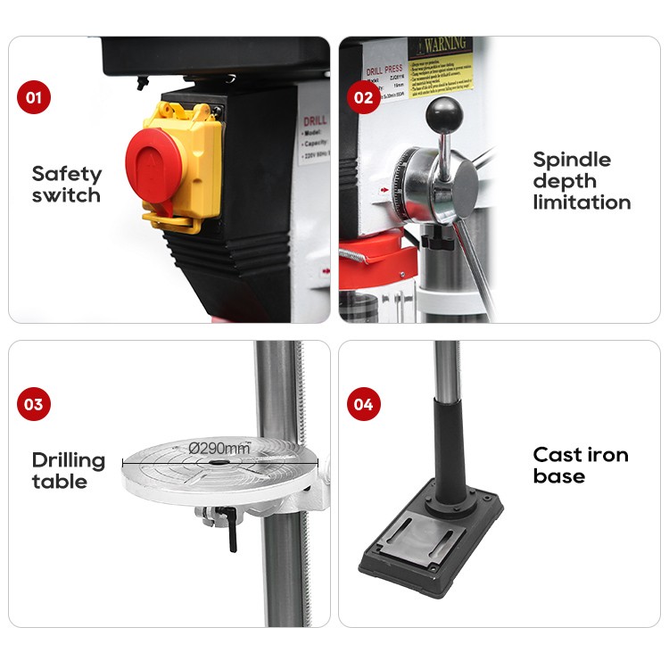 ZJQ5116 Front emergency switch high speed mini bench drill press machine